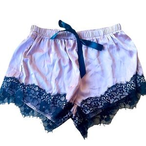 Women's Sleepwear Satin Short Pajamas Lace Trim Shorts